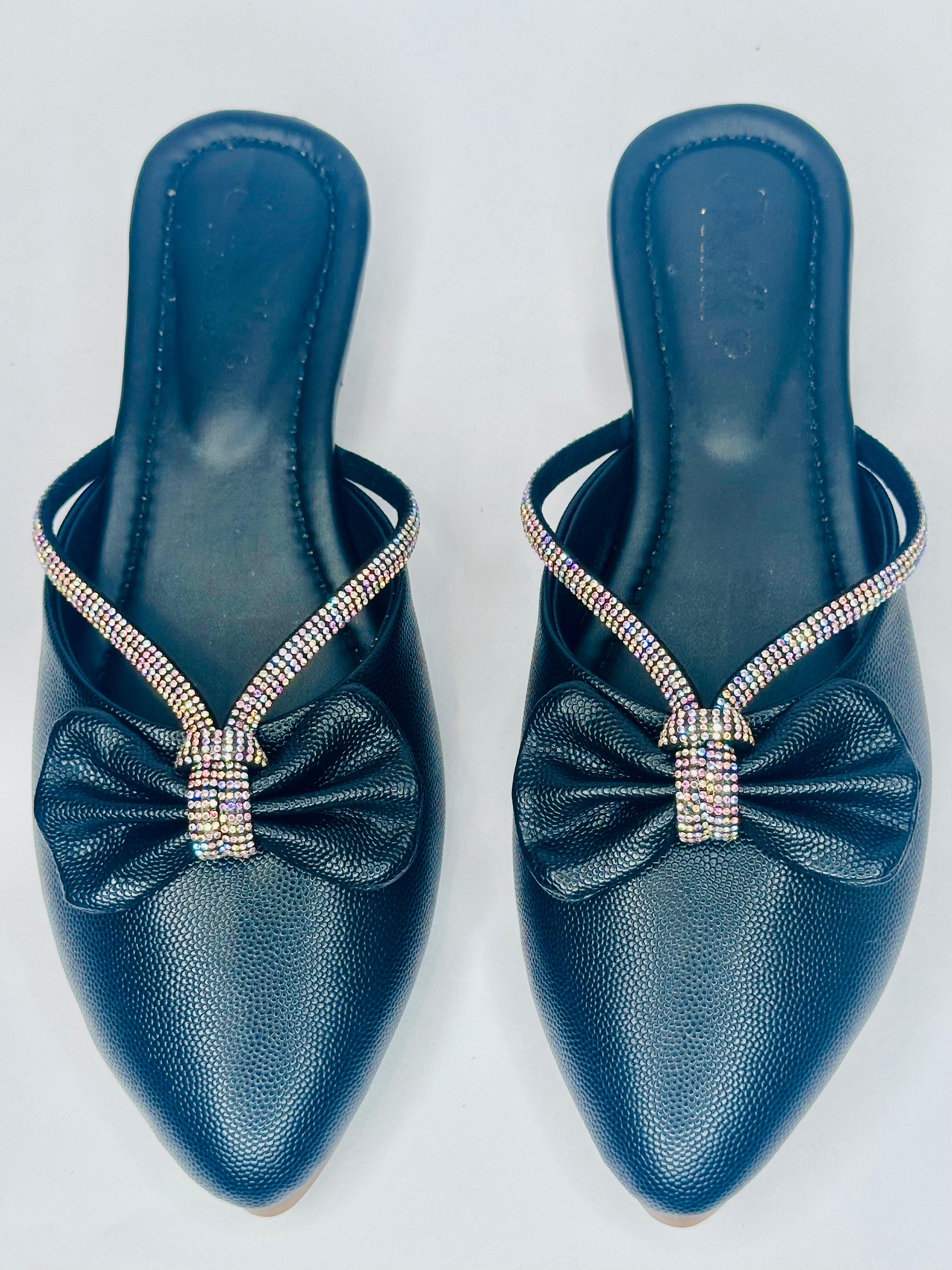 Punjabi Jutti bow silwer strap 2912