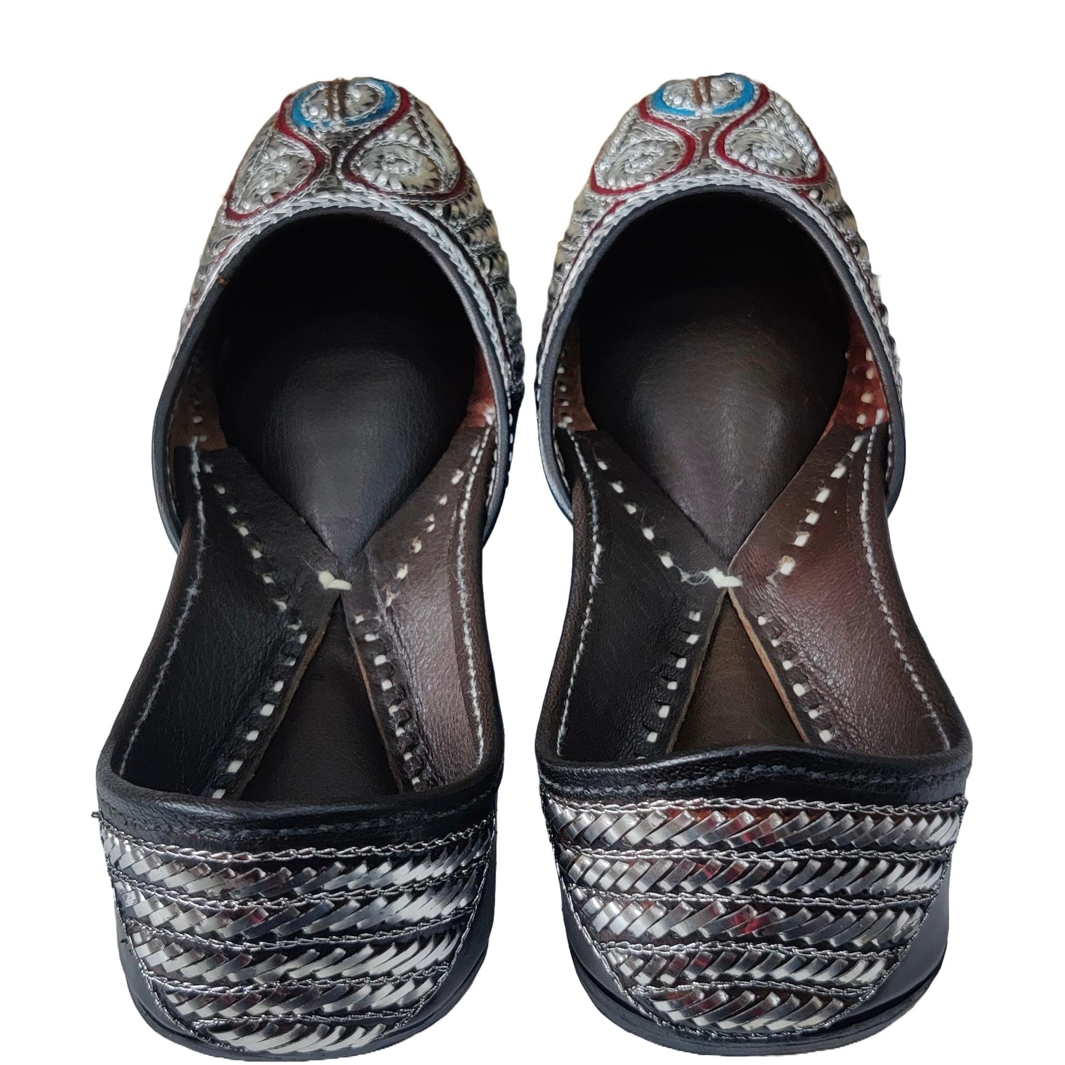 Punjabi Jutti pakisatni upper mota tilla work in leather work 0313