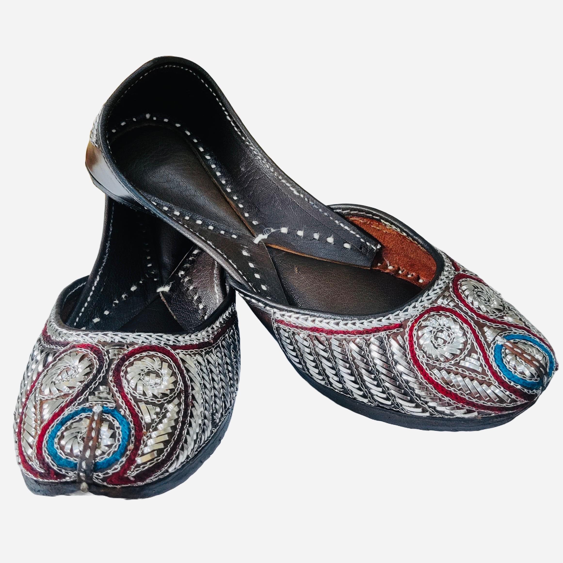 Punjabi Jutti pakisatni upper mota tilla work in leather work 0313