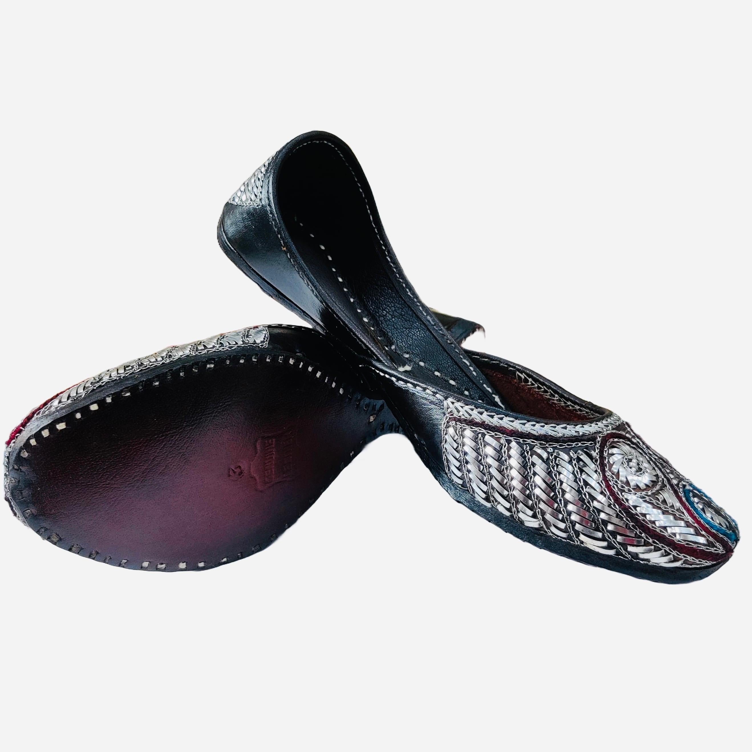 Punjabi Jutti pakisatni upper mota tilla work in leather work 0313