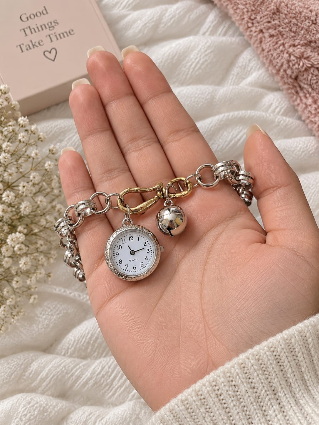 Silver Chain Watch Charm Bracelet 20261605