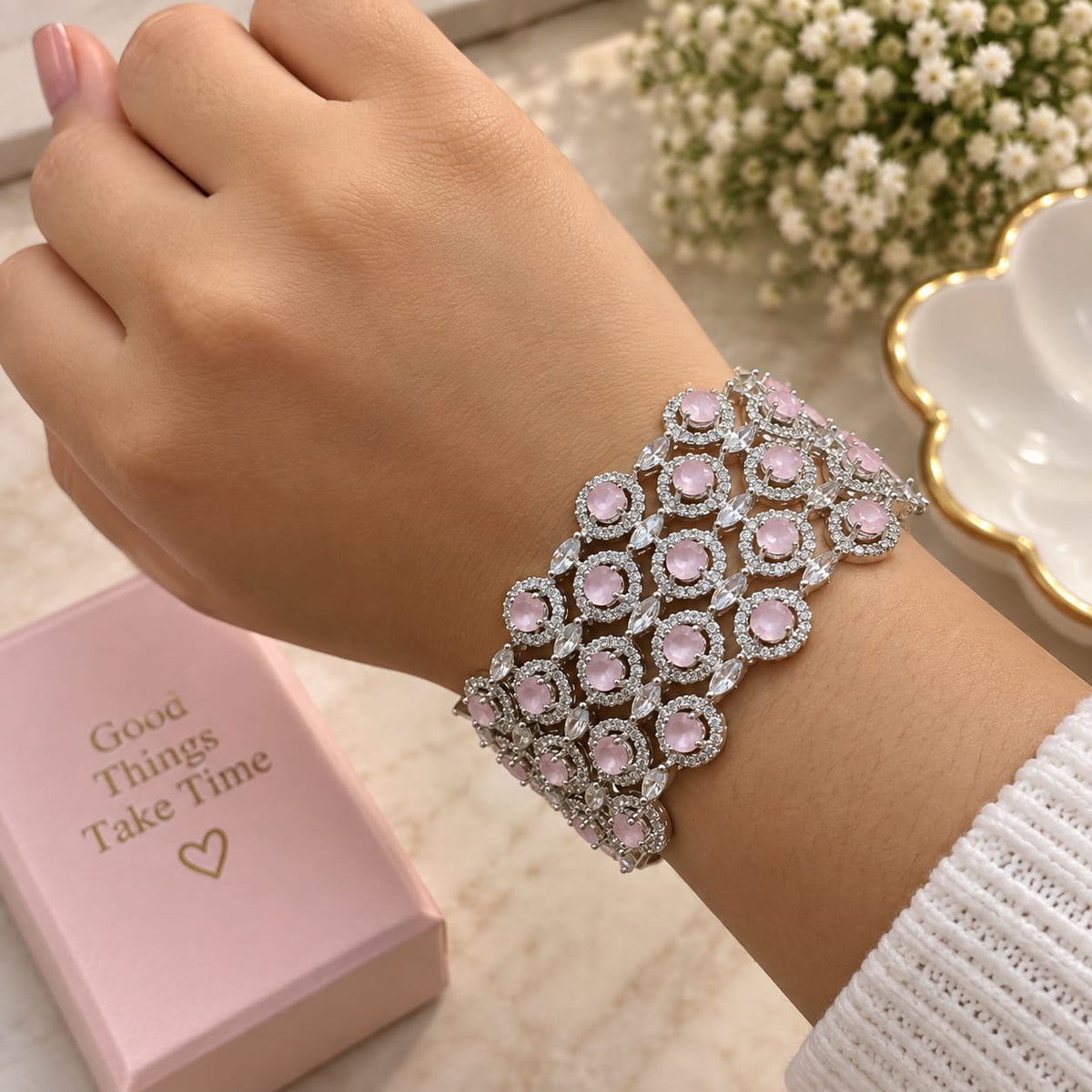 Desiner Pink Shinestone Bracelet 20261706