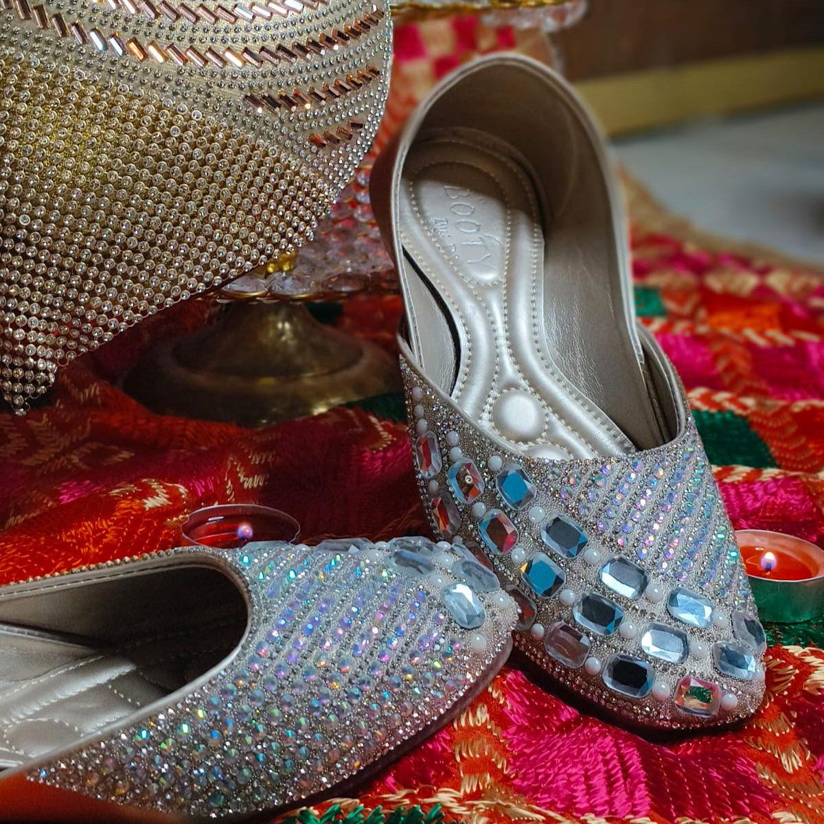 Punjabi Jutti Heavy Stone Sequence Work2914