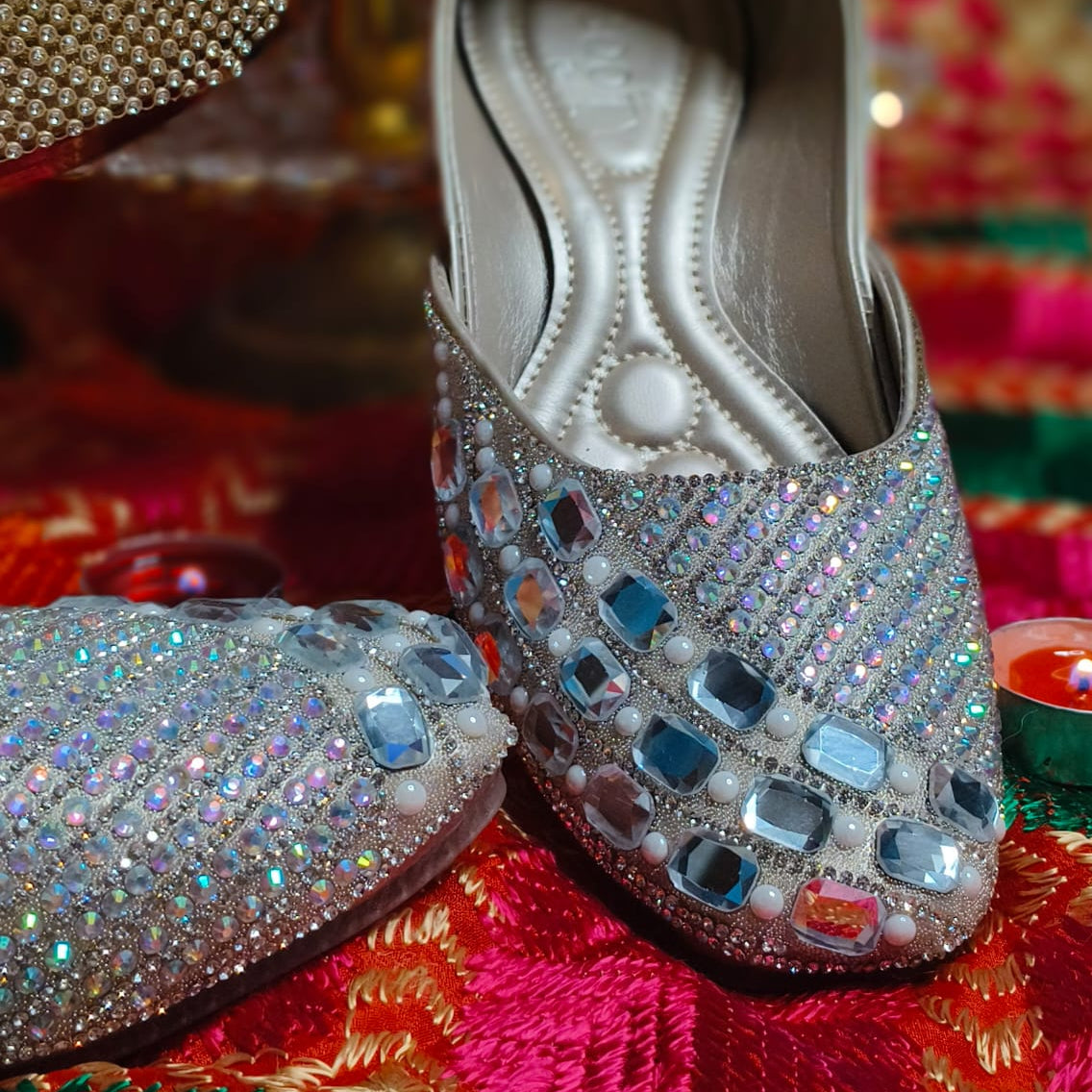 Punjabi Jutti Heavy Stone Sequence Work2914