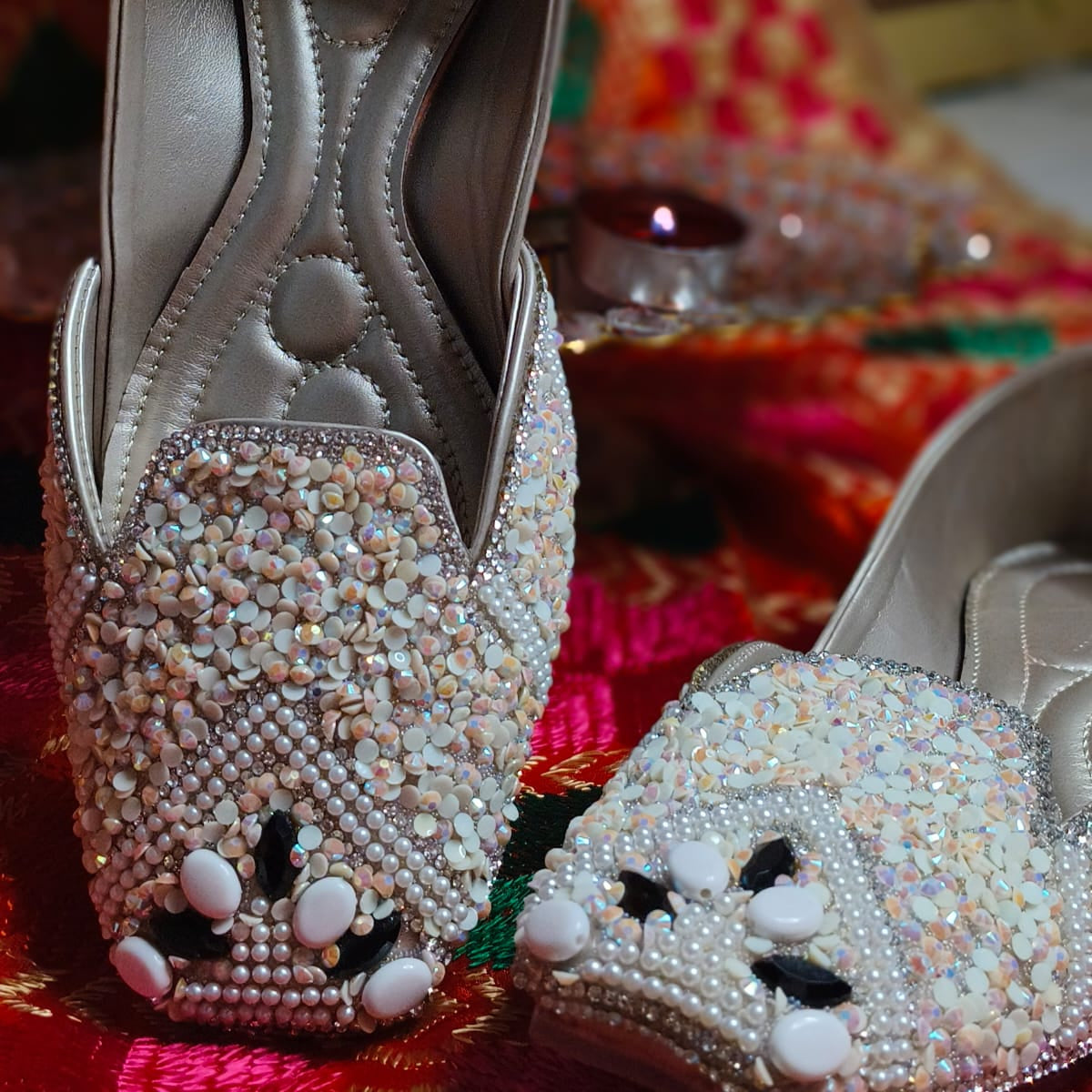 Punjabi Jutti Heavy Stone Sequence Work2913