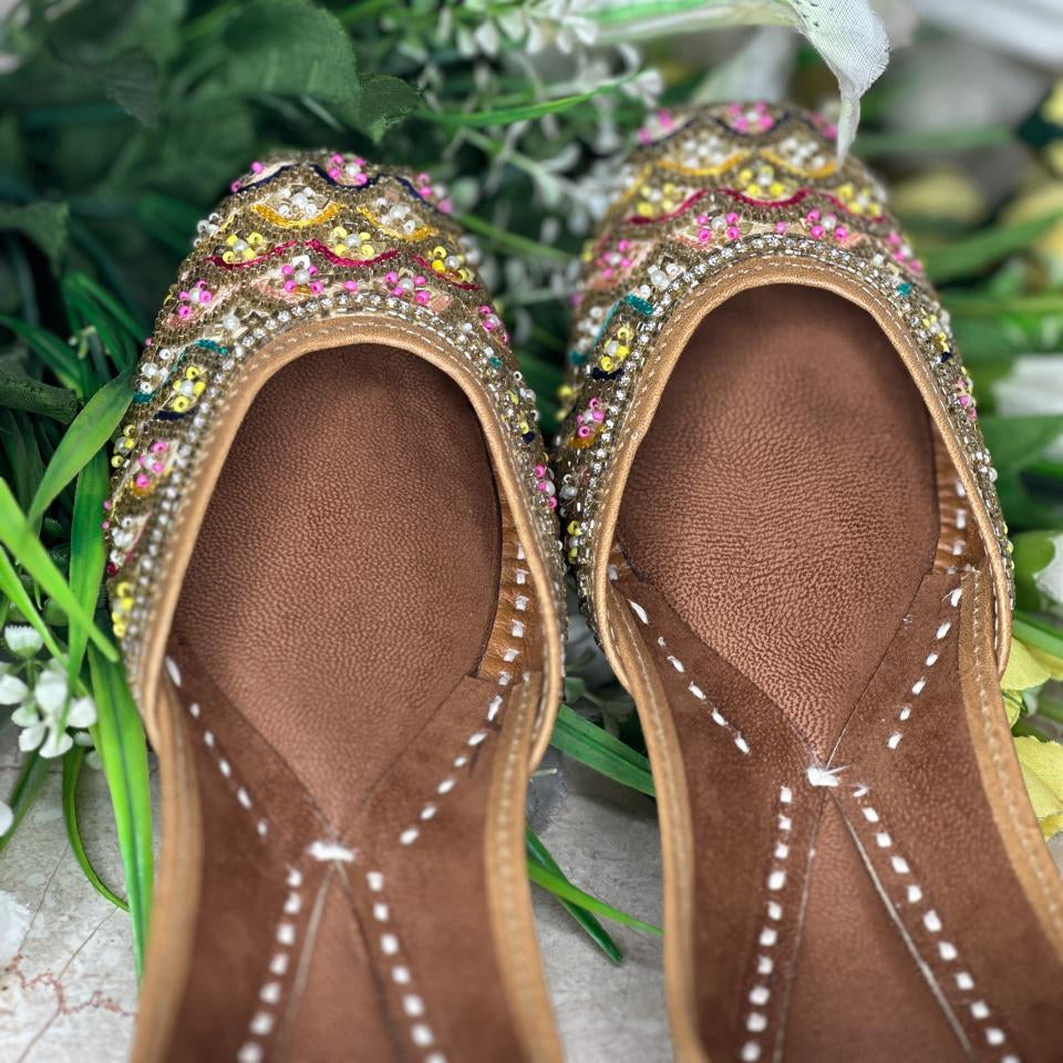 Punjabi Jutti Heavy Multi Golden Work2804