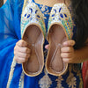 Punjabi Jutti blue stone Peacock Work2502