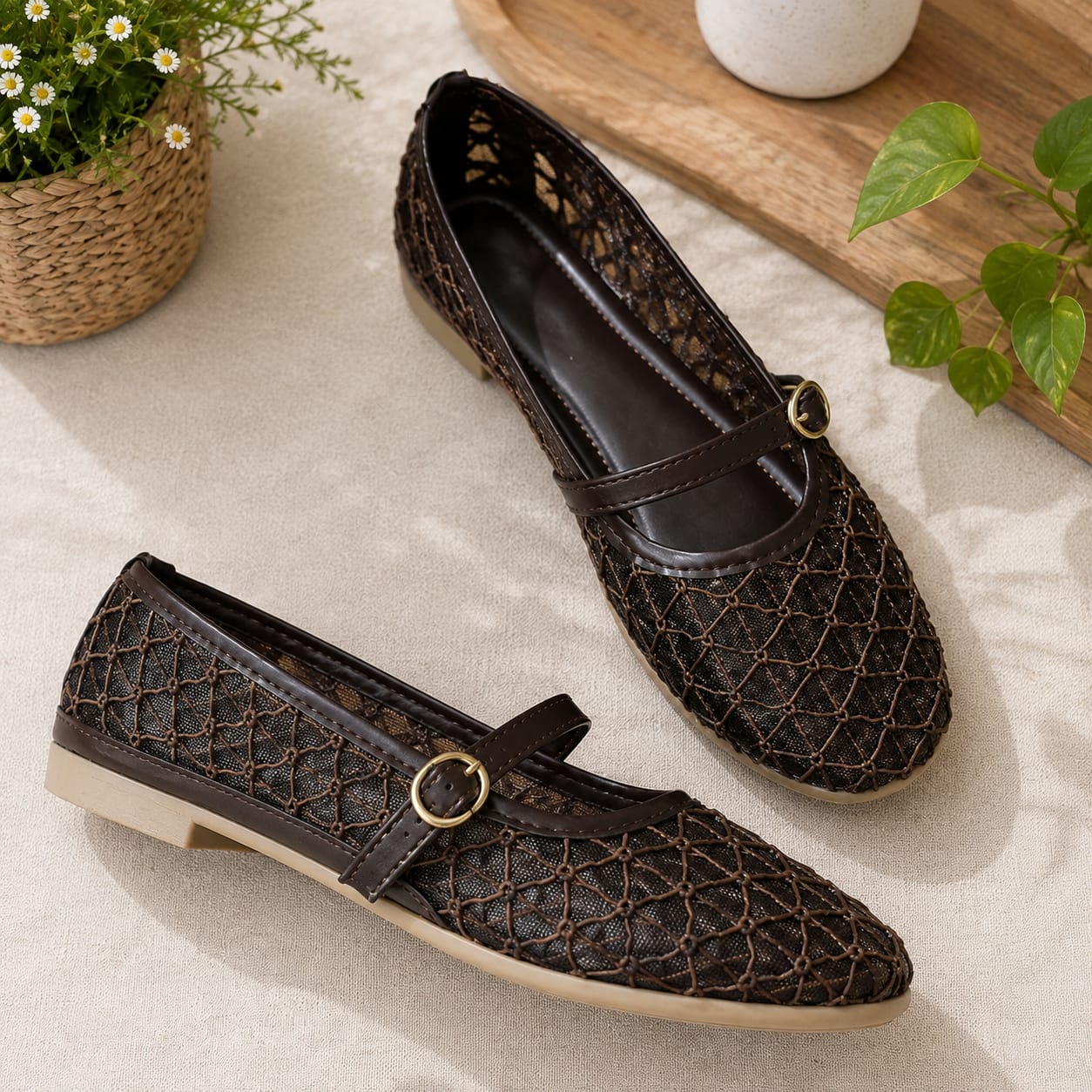 toes and flats 808 BLK NET
