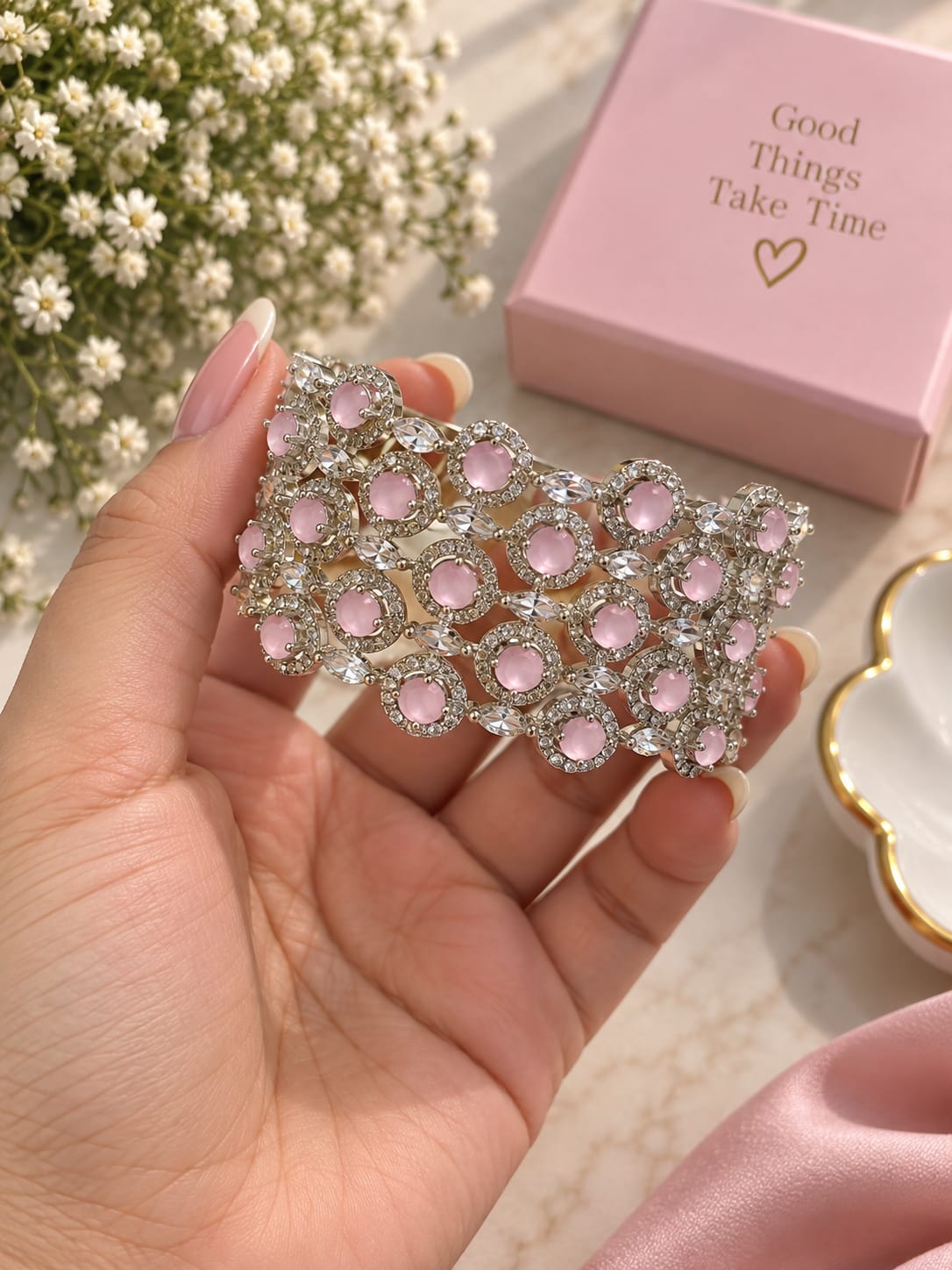 Desiner Pink Shinestone Bracelet 20261706