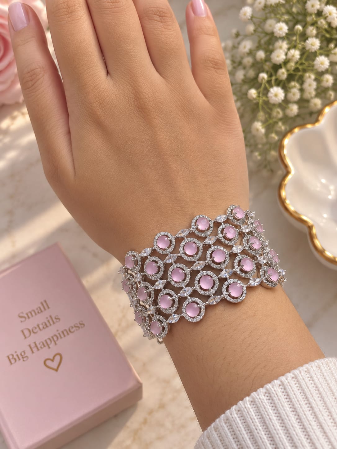 Desiner Pink Shinestone Bracelet 20261706