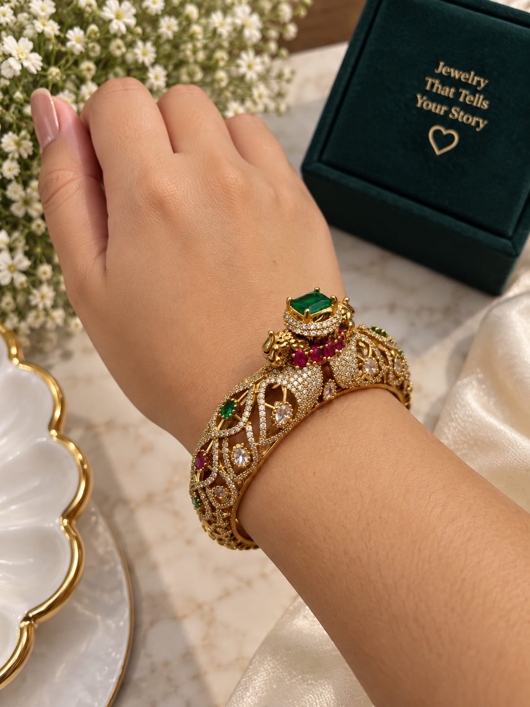 Desiner Green Shinestone Bracelet 202617010