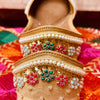 Punjabi Jutti heavy multi flower stone Work2701