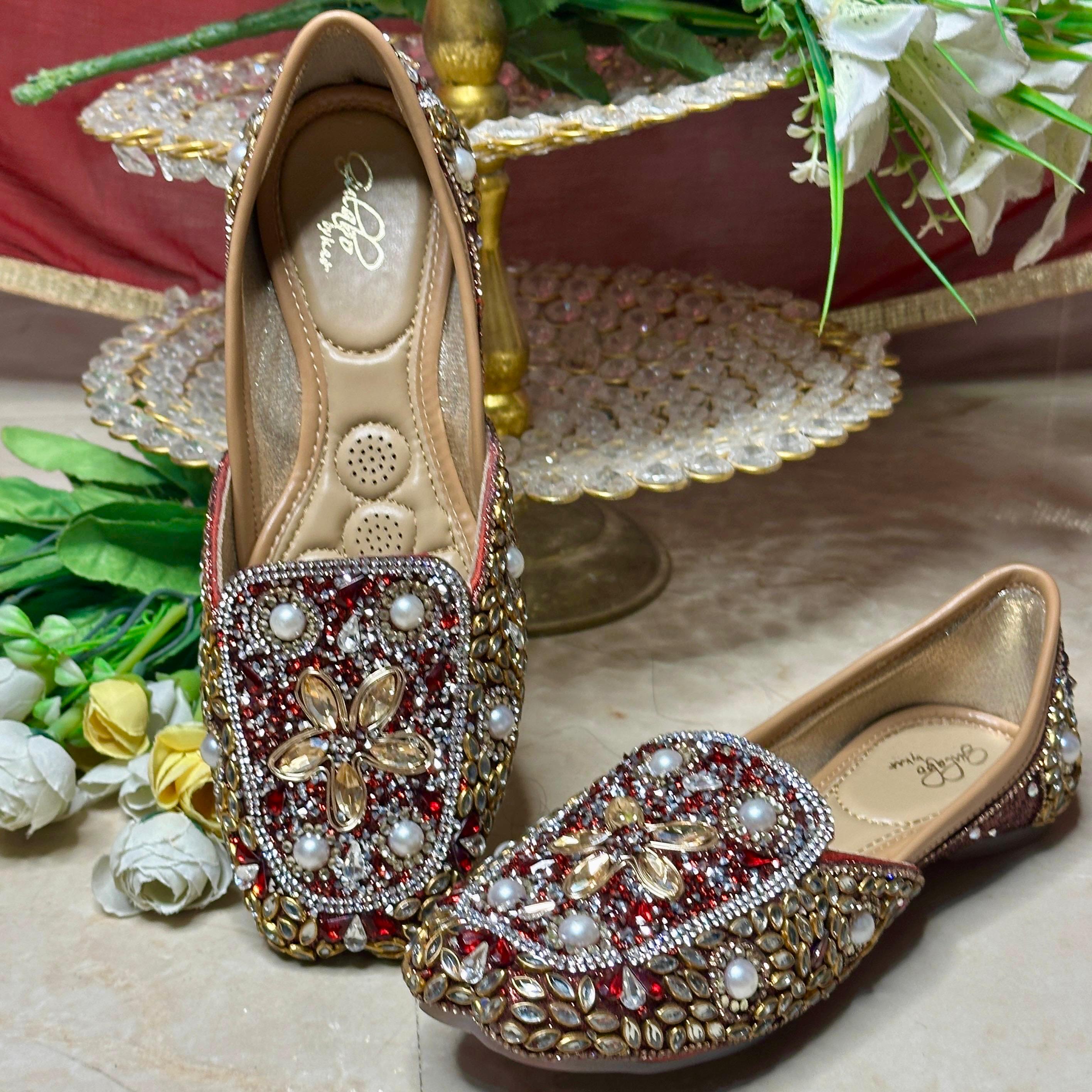 Punjabi Jutti heavy mirror work (MRN)  707
