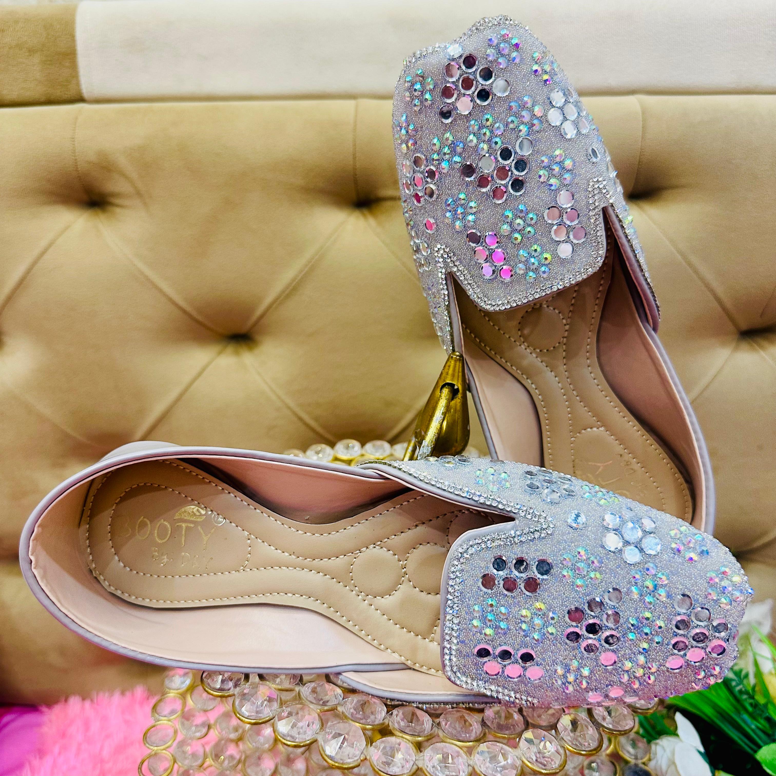 Punjabi Jutti heavy flower pearl side cut work 0308