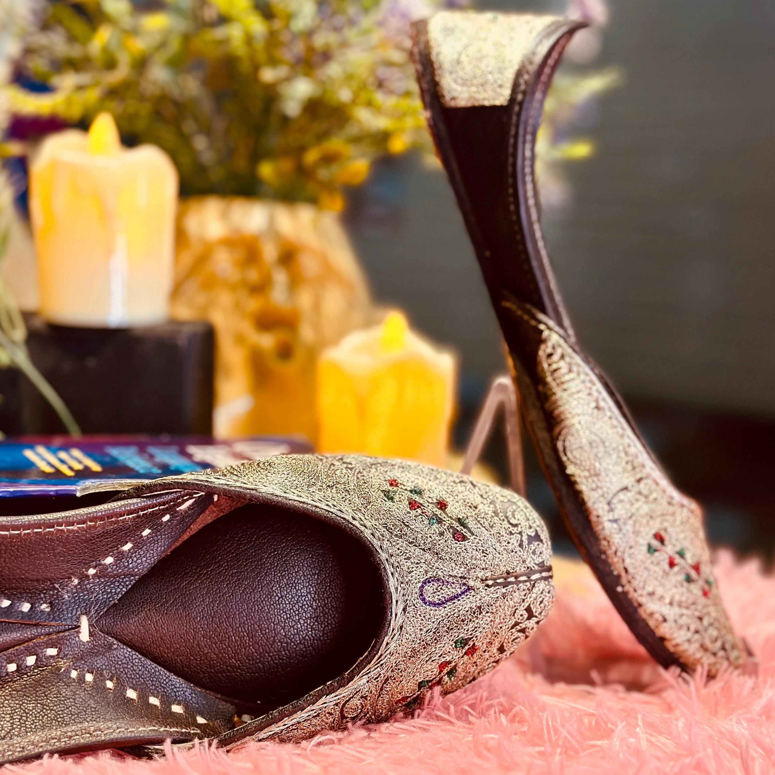 Punjabi Jutti pakisatni tilla upper leather work 0314